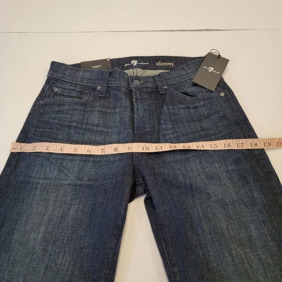 7 For All Mankind Slimmy Men's Jeans Size 29 Dark Wash NWT! Slim StraightLEG